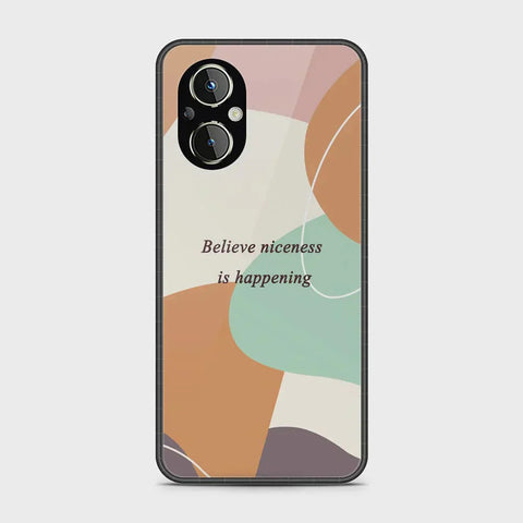 Oppo Reno8 Lite Cover - Happy Series - HQ Ultra Shine Premium Infinity Glass Soft Silicon Borders Case (Fast Delivery)