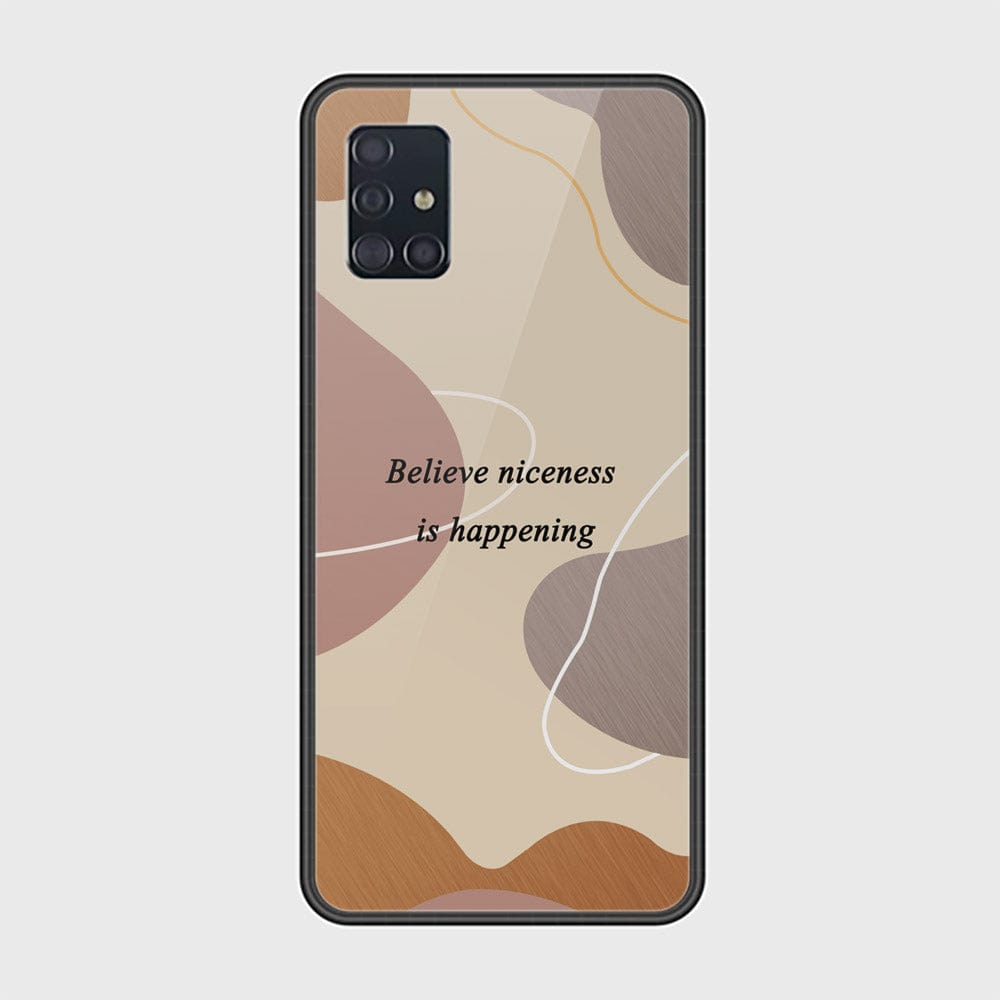 Samsung Galaxy A51 Cover - Happy Series - D30 - HQ Ultra Shine Premium Infinity Glass Soft Silicon Borders Case ( Fast Delivery )