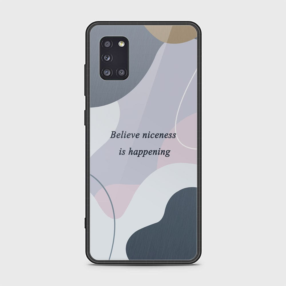 Samsung Galaxy A31 Cover - Happy Series - HQ Ultra Shine Premium Infinity Glass Soft Silicon Borders Case (Fast Delivery)