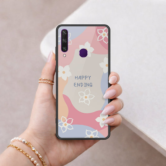 Huawei Y6p Cover - Happy Series - HQ Ultra Shine Premium Infinity Glass Soft Silicon Borders Case