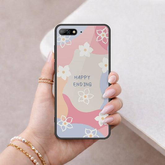 Huawei Y6 Prime 2018 Cover - Happy Series - HQ Ultra Shine Premium Infinity Glass Soft Silicon Borders Case