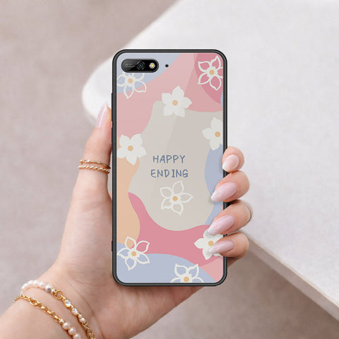 Huawei Y6 Prime 2018 Cover - Happy Series - HQ Ultra Shine Premium Infinity Glass Soft Silicon Borders Case