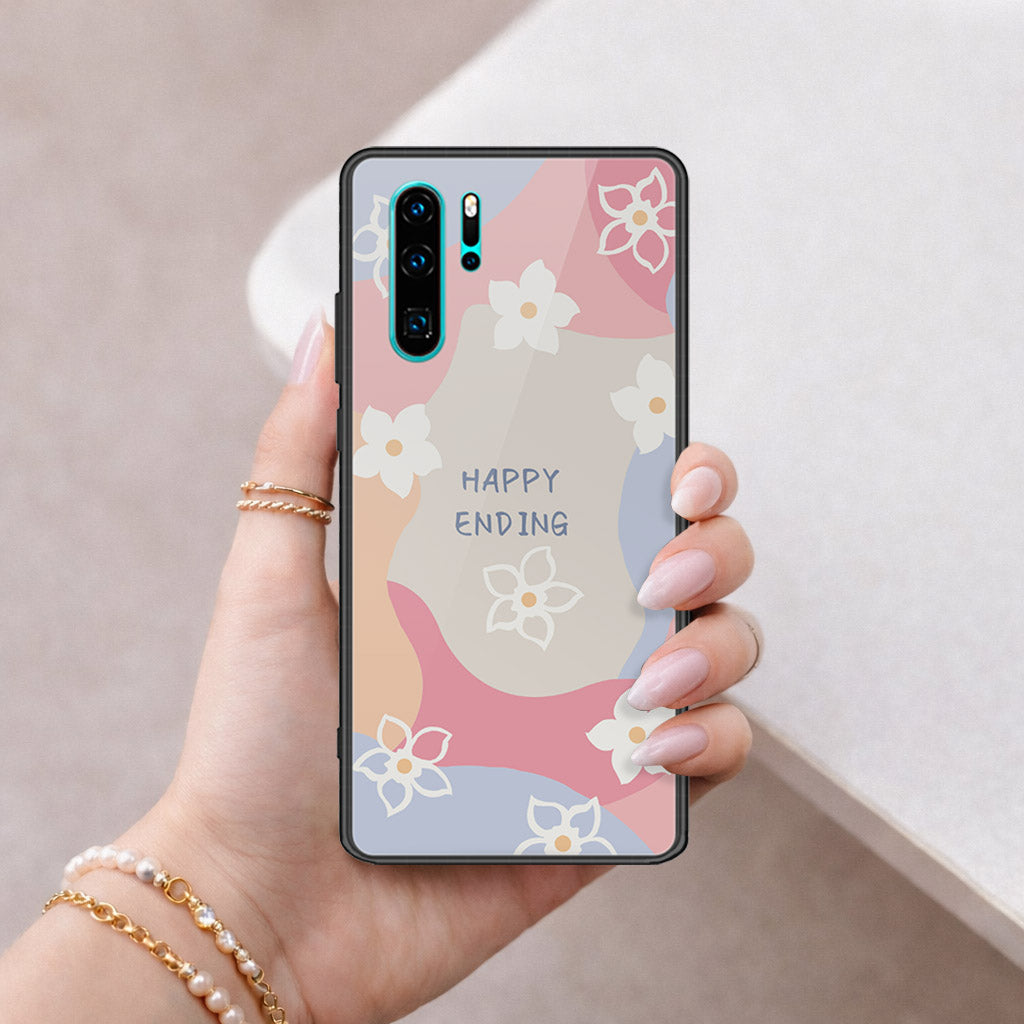 Huawei P30 Pro Cover - Happy Series - HQ Ultra Shine Premium Infinity Glass Soft Silicon Borders Case