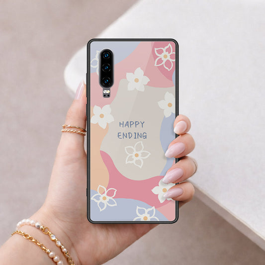 Huawei P30 Cover - Happy Series - HQ Ultra Shine Premium Infinity Glass Soft Silicon Borders Case