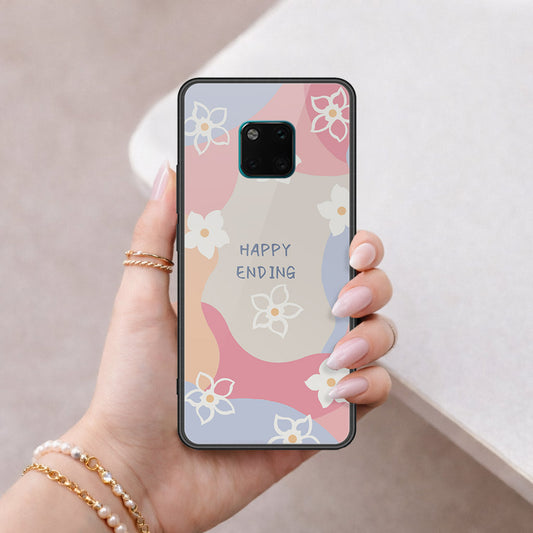 Huawei Mate 20 Pro Cover - Happy Series - HQ Ultra Shine Premium Infinity Glass Soft Silicon Borders Case