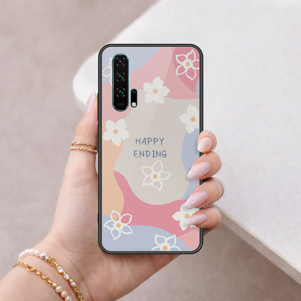Honor 20 Pro Cover - Happy Series - HQ Ultra Shine Premium Infinity Glass Soft Silicon Borders Case