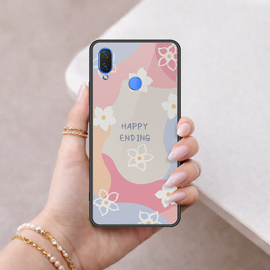 Huawei Honor Play Cover - Happy Series - HQ Ultra Shine Premium Infinity Glass Soft Silicon Borders Case