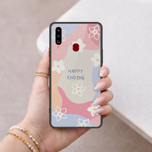 Samsung Galaxy A20s Cover - Happy Series - HQ Ultra Shine Premium Infinity Glass Soft Silicon Borders Case