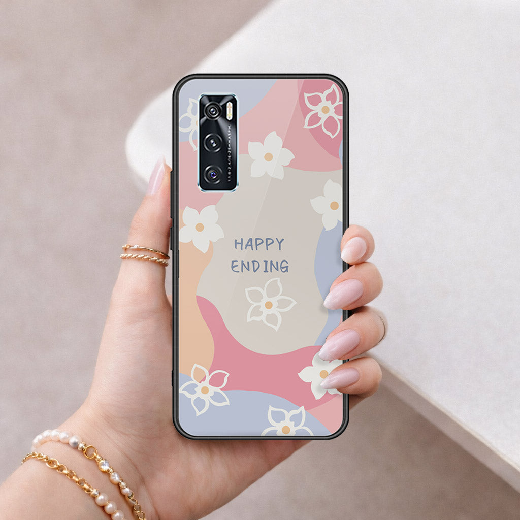 Vivo V20 SE Cover - Happy Series - HQ Ultra Shine Premium Infinity Glass Soft Silicon Borders Case