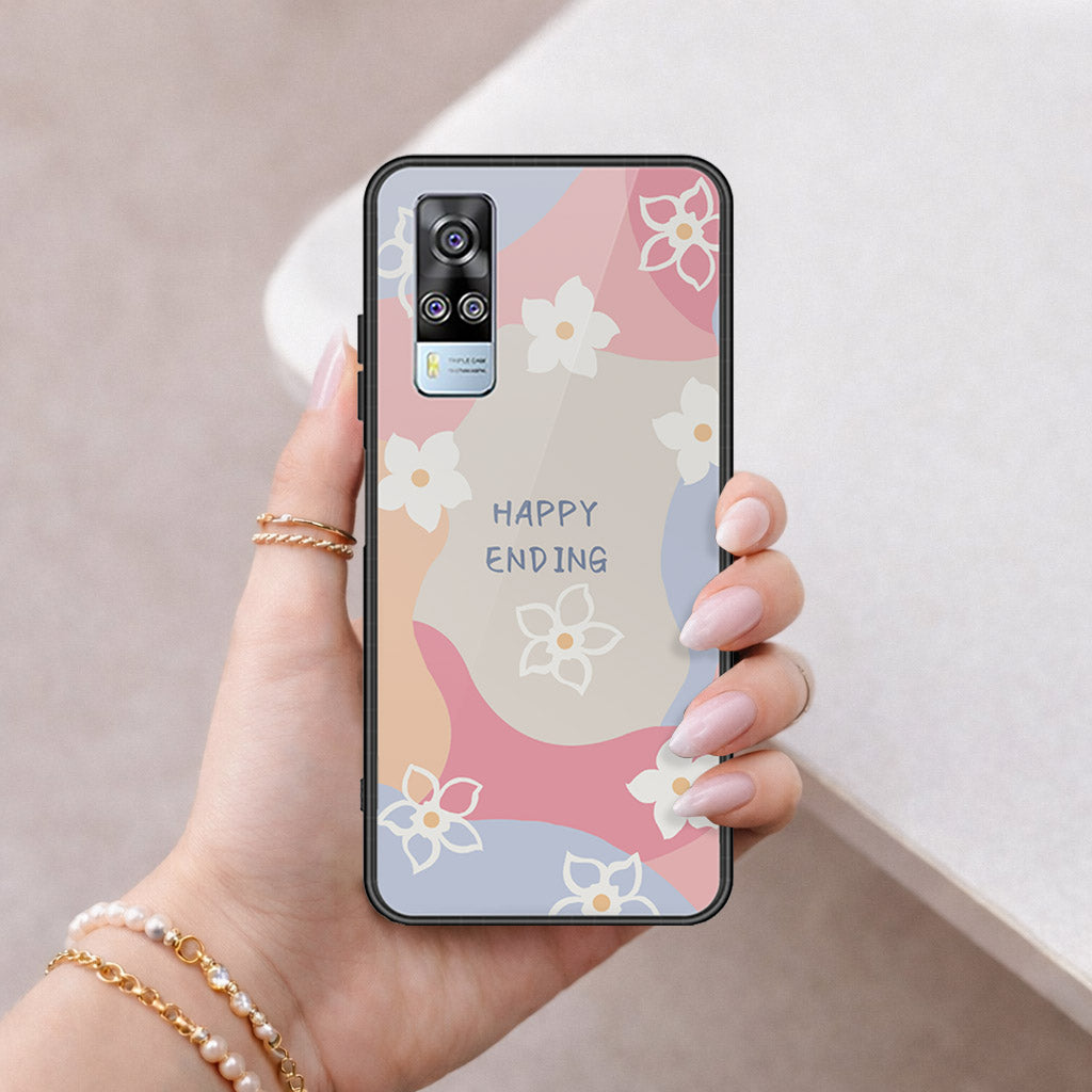 Vivo Y51a Cover - Happy Series - HQ Ultra Shine Premium Infinity Glass Soft Silicon Borders Case