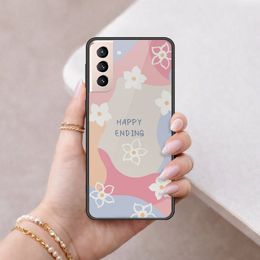 Samsung Galaxy S21 Plus 5G Cover - Happy Series - HQ Ultra Shine Premium Infinity Glass Soft Silicon Borders Case