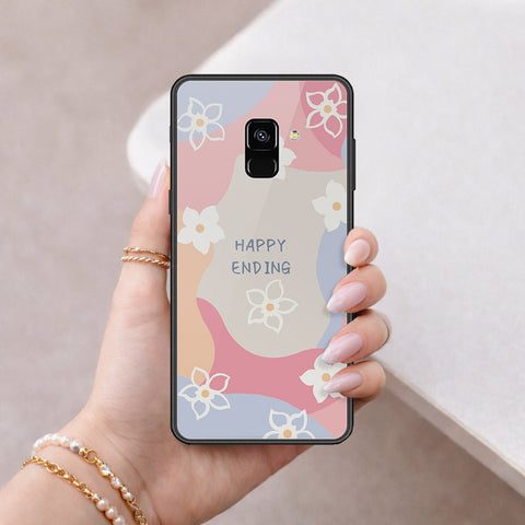 Samsung Galaxy A8 2018 Cover - Happy Series - HQ Ultra Shine Premium Infinity Glass Soft Silicon Borders Case