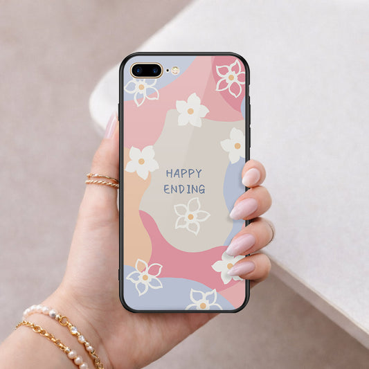 iPhone 8 Plus / 7 Plus - Happy Series - HQ Ultra Shine Premium Infinity Glass Soft Silicon Borders Case