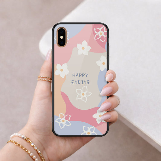 iPhone XS Max - Happy Series - HQ Ultra Shine Premium Infinity Glass Soft Silicon Borders Case