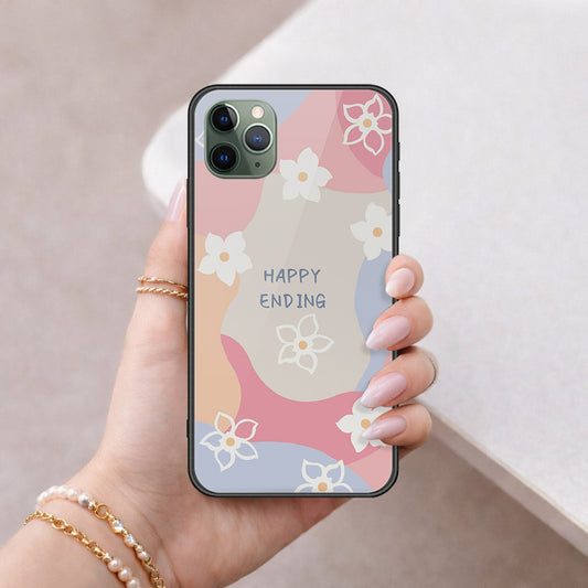 iPhone 11 Pro - Happy Series - HQ Ultra Shine Premium Infinity Glass Soft Silicon Borders Case