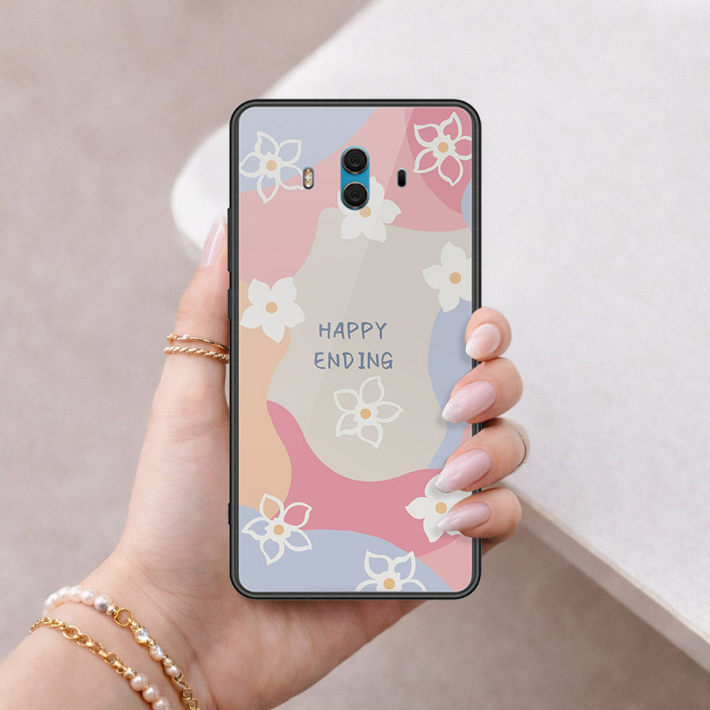 Huawei Mate 10 Cover - Happy Series - HQ Ultra Shine Premium Infinity Glass Soft Silicon Borders Case