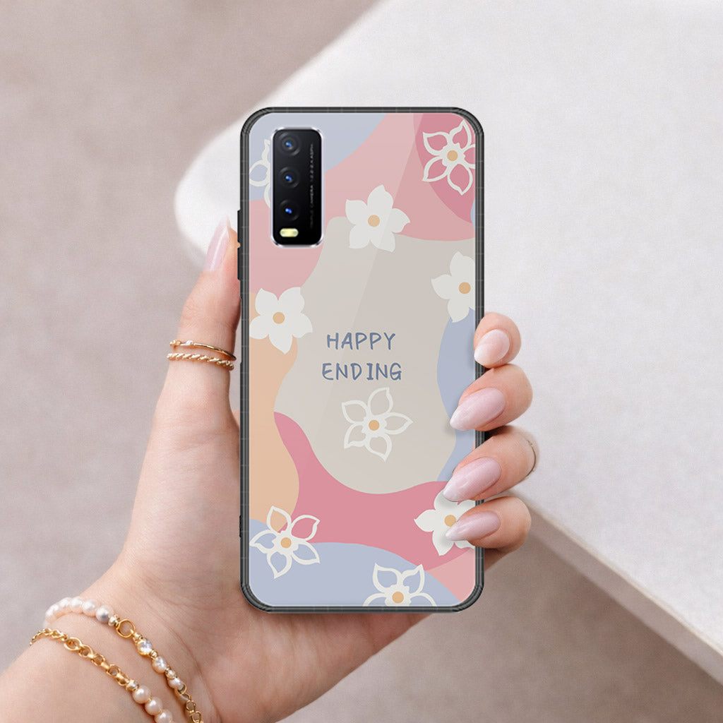 Vivo Y11s Cover - Happy Series - HQ Ultra Shine Premium Infinity Glass Soft Silicon Borders Case