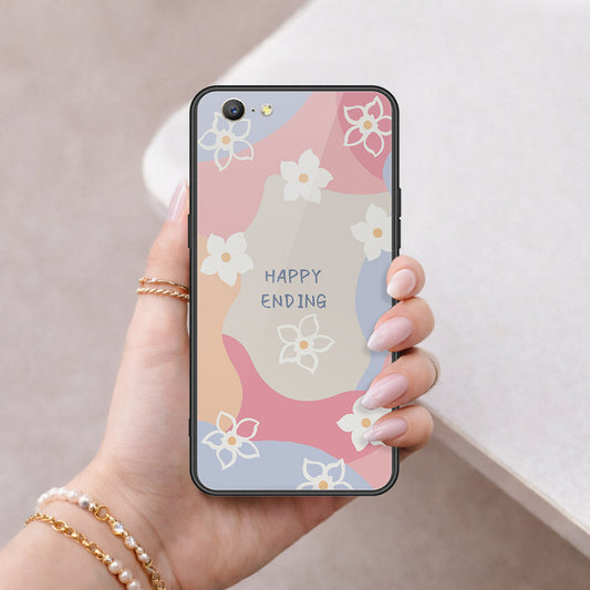 Oppo A39 Cover - Happy Series - HQ Ultra Shine Premium Infinity Glass Soft Silicon Borders Case