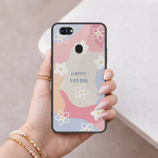 Oppo F5 Cover - Happy Series - HQ Ultra Shine Premium Infinity Glass Soft Silicon Borders Case