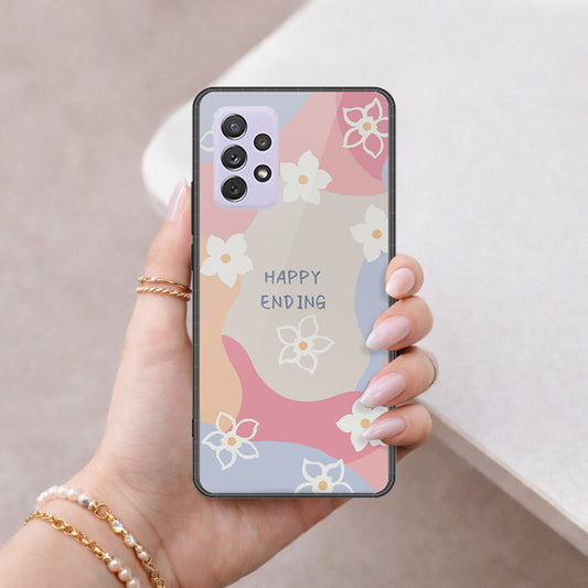 Samsung Galaxy A72 Cover - Happy Series - HQ Ultra Shine Premium Infinity Glass Soft Silicon Borders Case