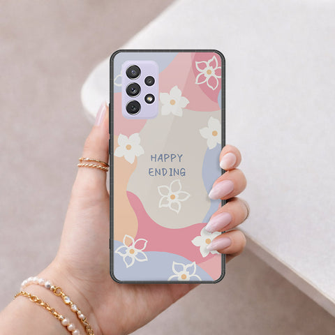 Samsung Galaxy A72 Cover - Happy Series - HQ Ultra Shine Premium Infinity Glass Soft Silicon Borders Case