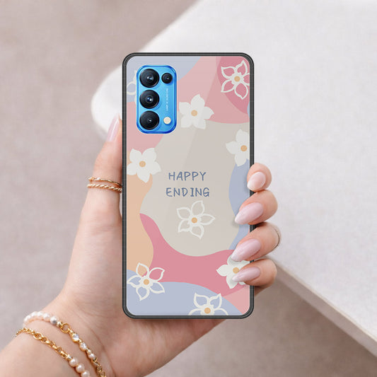 Oppo Reno 5 Pro 5G Cover - Happy Series - HQ Ultra Shine Premium Infinity Glass Soft Silicon Borders Case