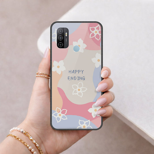 Oppo A53 Cover - Happy Series - HQ Ultra Shine Premium Infinity Glass Soft Silicon Borders Case