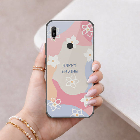 Huawei Y6s 2019 Cover - Happy Series - HQ Ultra Shine Premium Infinity Glass Soft Silicon Borders Case