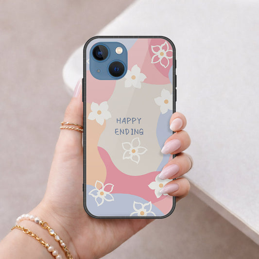 iPhone 13 Cover - Happy Series - HQ Ultra Shine Premium Infinity Glass Soft Silicon Borders Case