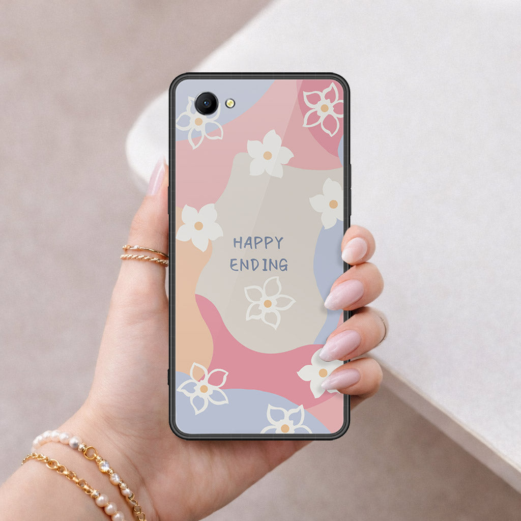 Oppo A3 Cover - Happy Series - HQ Ultra Shine Premium Infinity Glass Soft Silicon Borders Case