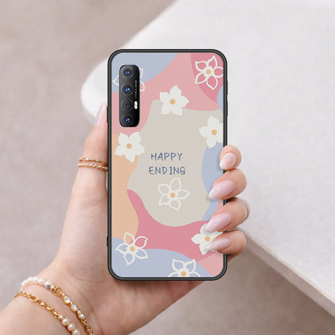 Oppo Reno 3 Pro Cover - Happy Series - HQ Ultra Shine Premium Infinity Glass Soft Silicon Borders Case