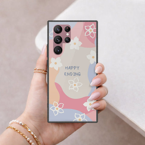 Samsung Galaxy S22 Ultra 5G Cover - Happy Series - HQ Ultra Shine Premium Infinity Glass Soft Silicon Borders Case