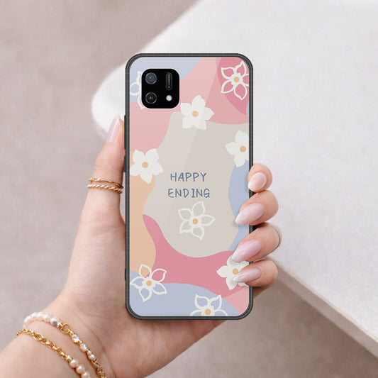 Oppo A16K Cover - Happy Series - HQ Ultra Shine Premium Infinity Glass Soft Silicon Borders Case