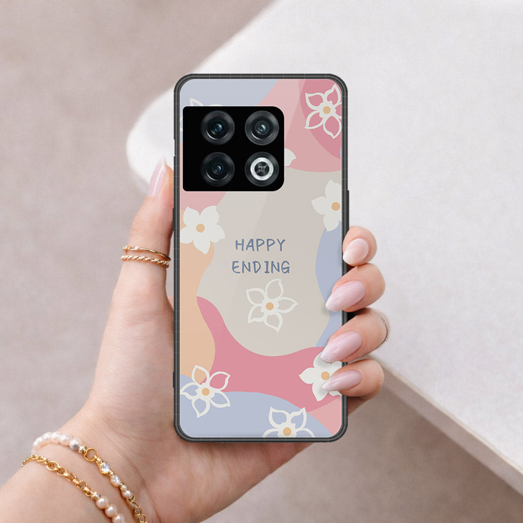 OnePlus 10 Pro Cover - Happy Series - HQ Ultra Shine Premium Infinity Glass Soft Silicon Borders Case