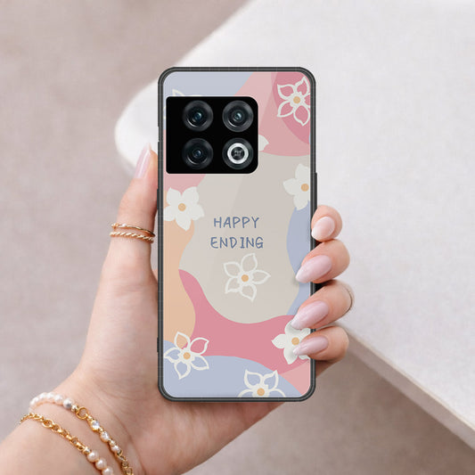 OnePlus 10 Pro Cover - Happy Series - HQ Ultra Shine Premium Infinity Glass Soft Silicon Borders Case