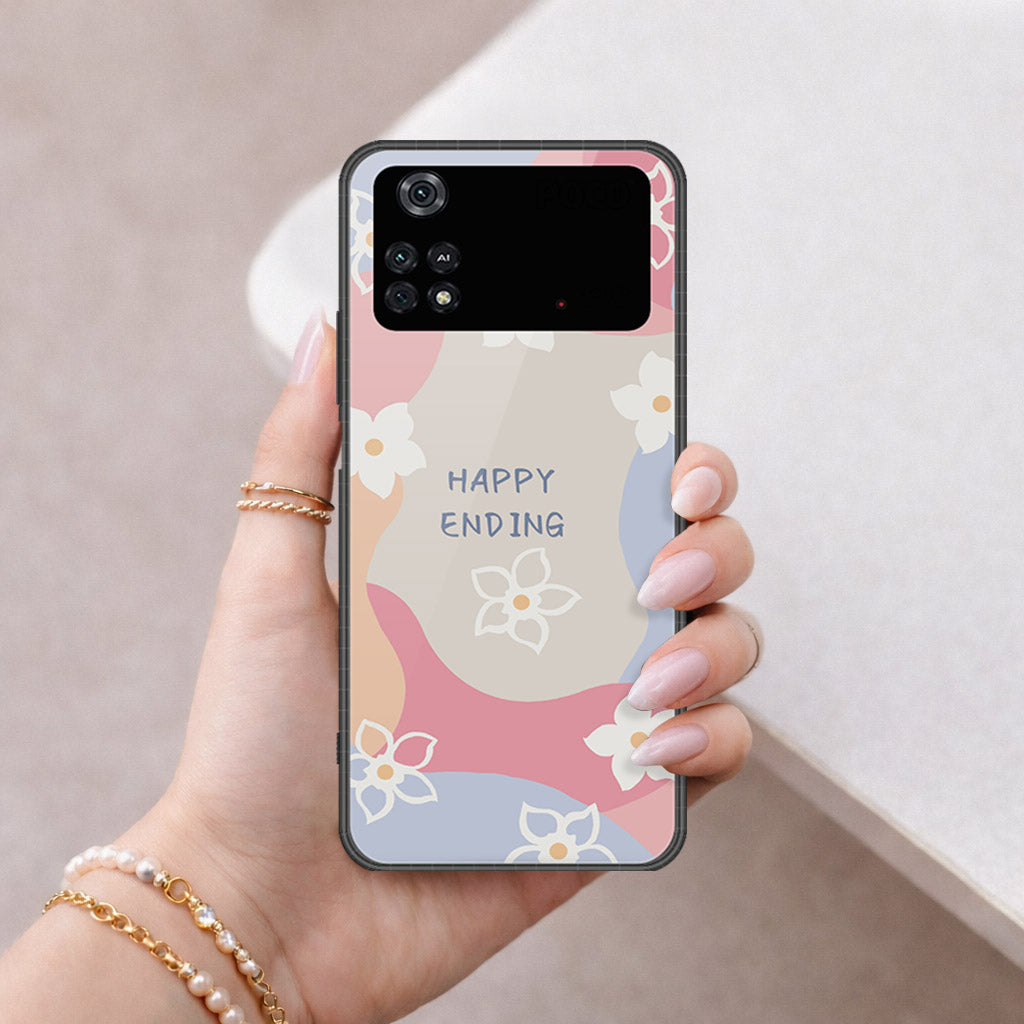 Xiaomi Poco M4 Pro Cover - Happy Series - HQ Ultra Shine Premium Infinity Glass Soft Silicon Borders Case