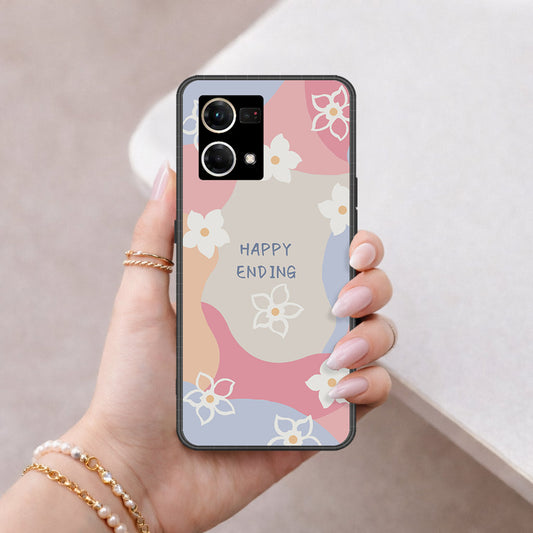 Oppo F21 Pro 4G Cover - Happy Series - HQ Ultra Shine Premium Infinity Glass Soft Silicon Borders Case