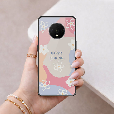 OnePlus 7T Cover - Happy Series - HQ Ultra Shine Premium Infinity Glass Soft Silicon Borders Case