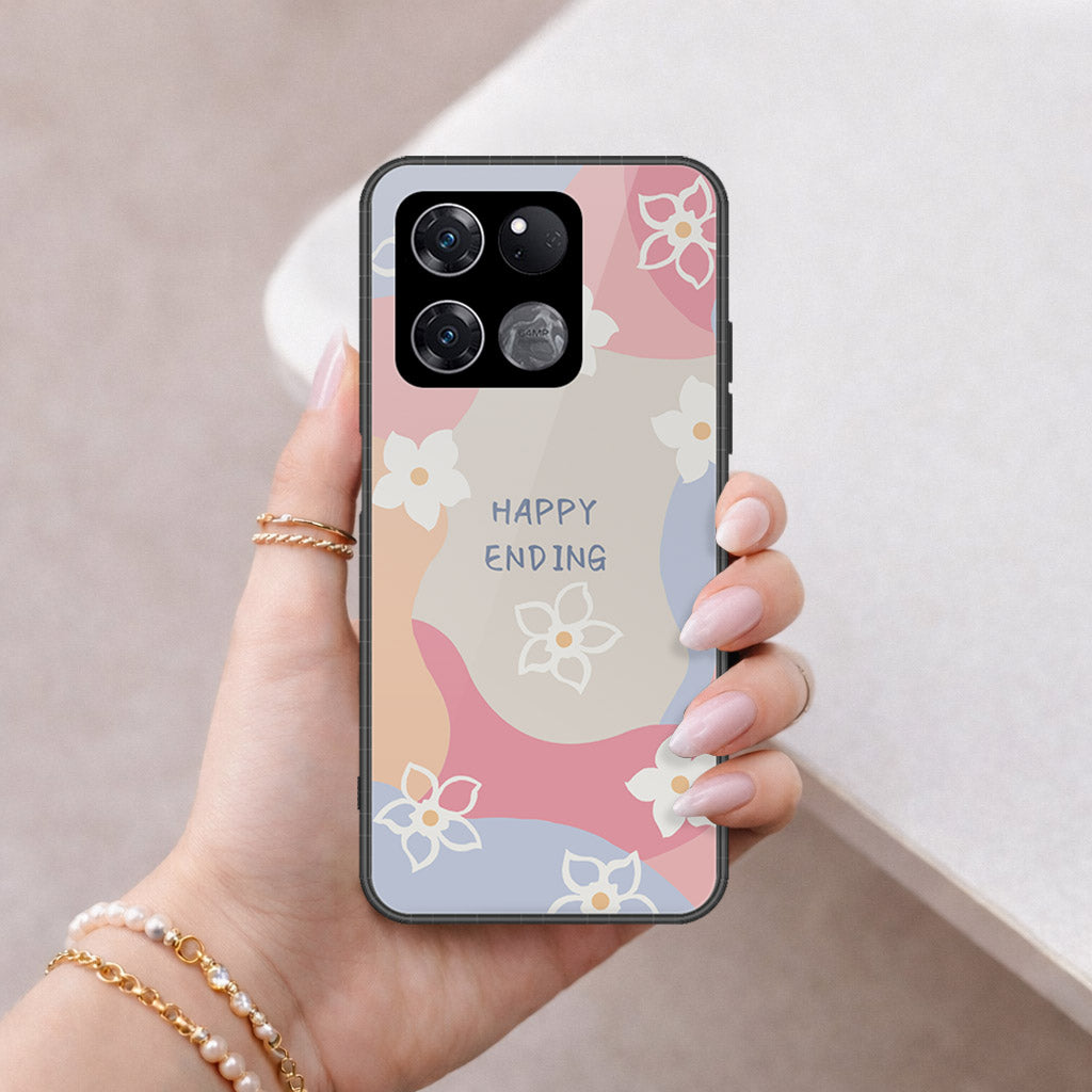 OnePlus Ace Racing Cover - Happy Series - HQ Ultra Shine Premium Infinity Glass Soft Silicon Borders Case