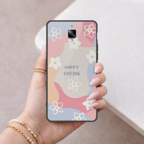 OnePlus 3 Cover - Happy Series - HQ Ultra Shine Premium Infinity Glass Soft Silicon Borders Case