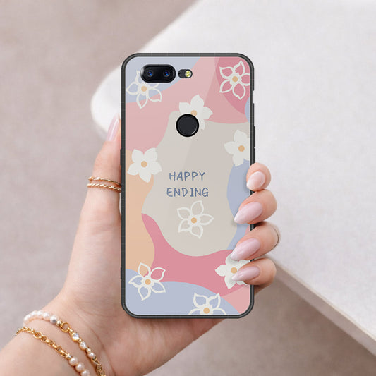 OnePlus 5T Cover - Happy Series - HQ Ultra Shine Premium Infinity Glass Soft Silicon Borders Case