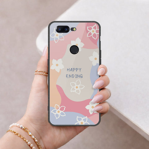 OnePlus 5T Cover - Happy Series - HQ Ultra Shine Premium Infinity Glass Soft Silicon Borders Case