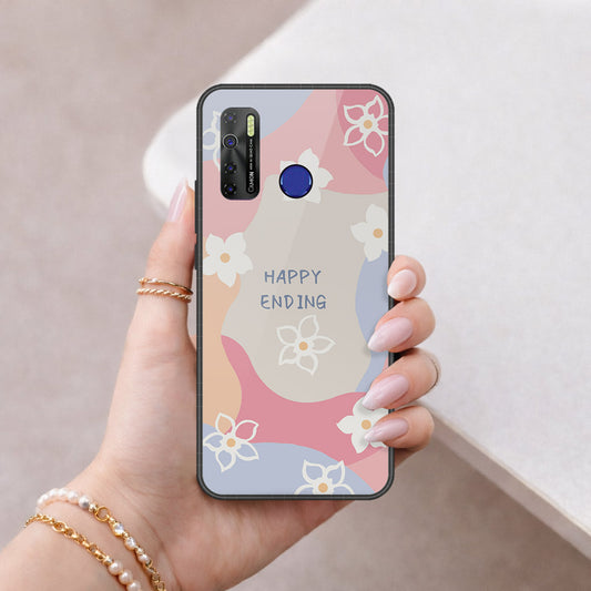 Tecno Camon 15 Cover - Happy Series - HQ Ultra Shine Premium Infinity Glass Soft Silicon Borders Case