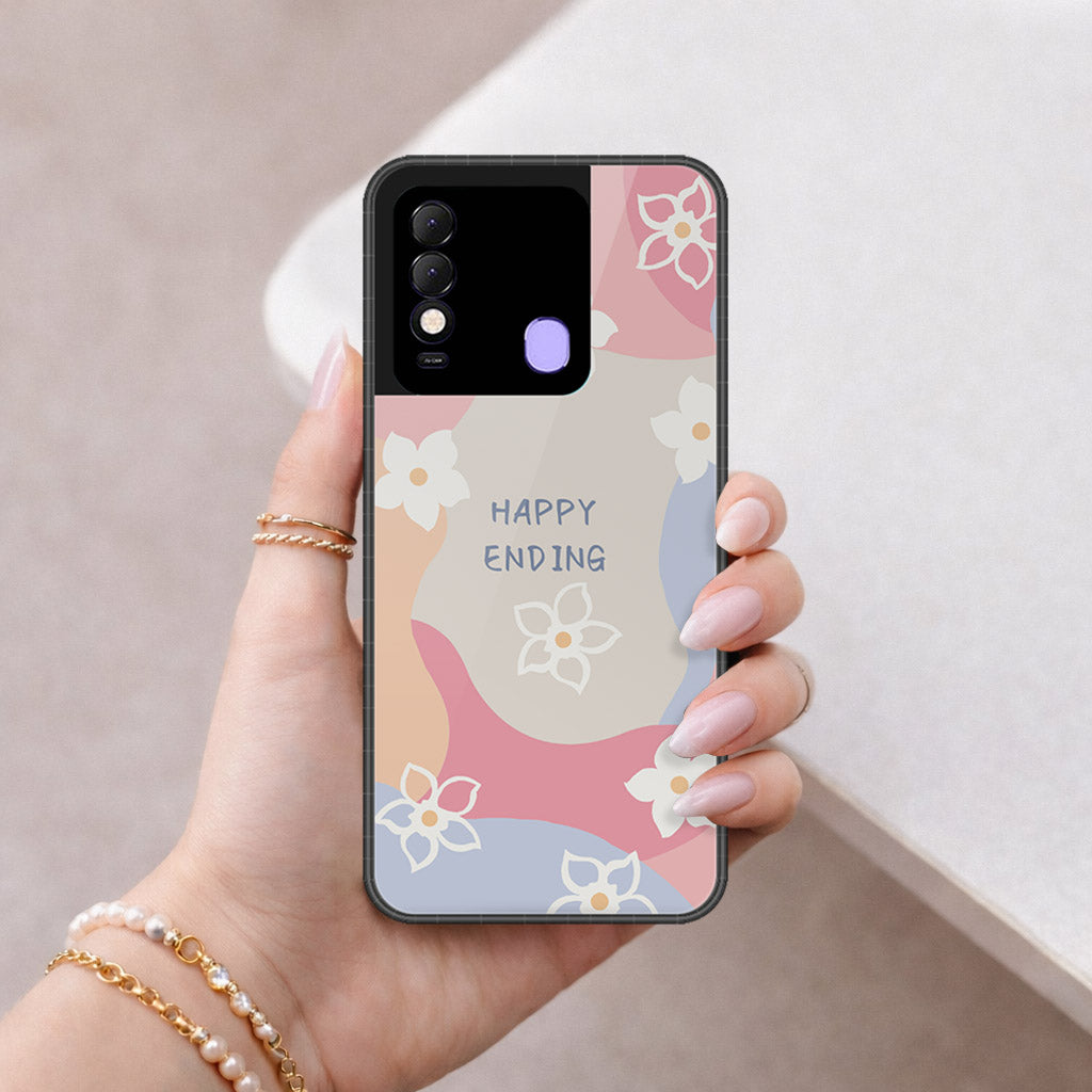 Tecno Spark 8 Cover - Happy Series - HQ Ultra Shine Premium Infinity Glass Soft Silicon Borders Case