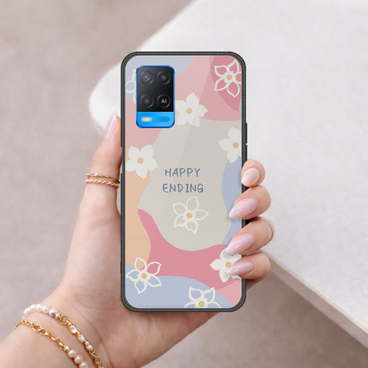 Oppo A54 4G Cover - Happy Series - HQ Ultra Shine Premium Infinity Glass Soft Silicon Borders Case