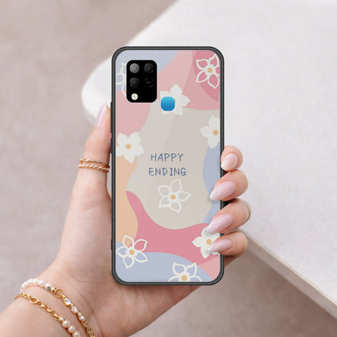 Infinix Hot 10s Cover - Happy Series - HQ Ultra Shine Premium Infinity Glass Soft Silicon Borders Case