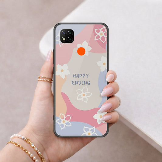 Xiaomi Redmi 9C Cover - Happy Series - HQ Ultra Shine Premium Infinity Glass Soft Silicon Borders Case