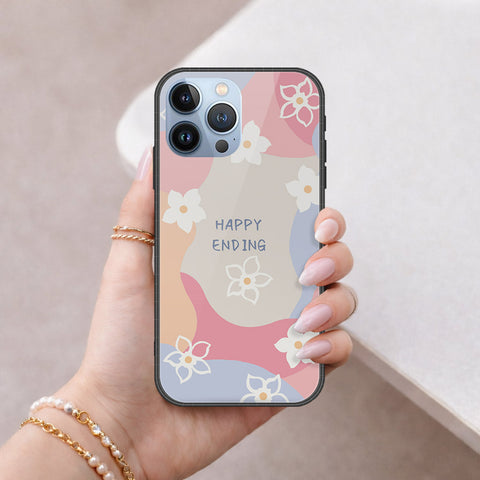 iPhone 14 Pro Max Cover - Happy Series - HQ Ultra Shine Premium Infinity Glass Soft Silicon Borders Case