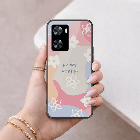 Oppo A57 4G 2022 Cover - Happy Series - HQ Ultra Shine Premium Infinity Glass Soft Silicon Borders Case