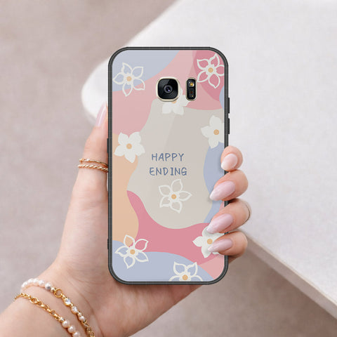 Samsung Galaxy S7 Cover - Happy Series - HQ Ultra Shine Premium Infinity Glass Soft Silicon Borders Case